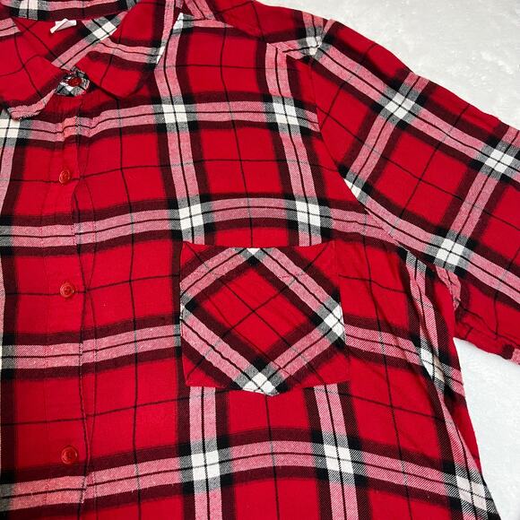 BP Plaid Lightweight Flannel Button Up Shirt Size 1X Holidays Classic Cabincore - Picture 5 of 9